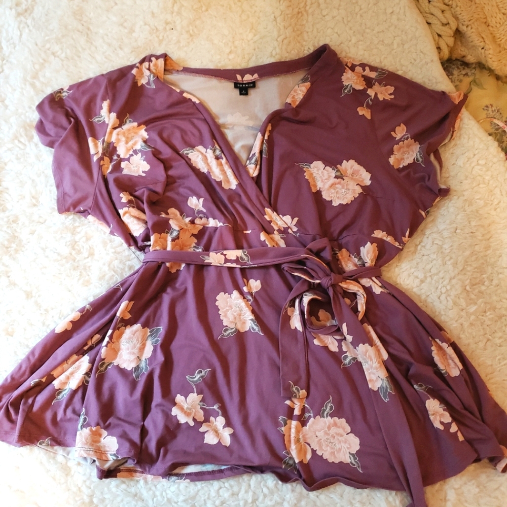 Torrid Floral Faux Wrap Top